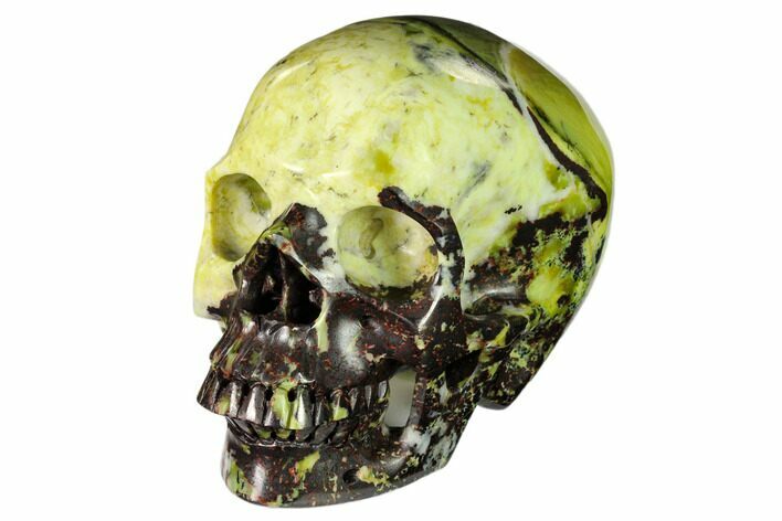 Realistic, Polished Yellow Turquoise Jasper Skull - Magnetic #150882